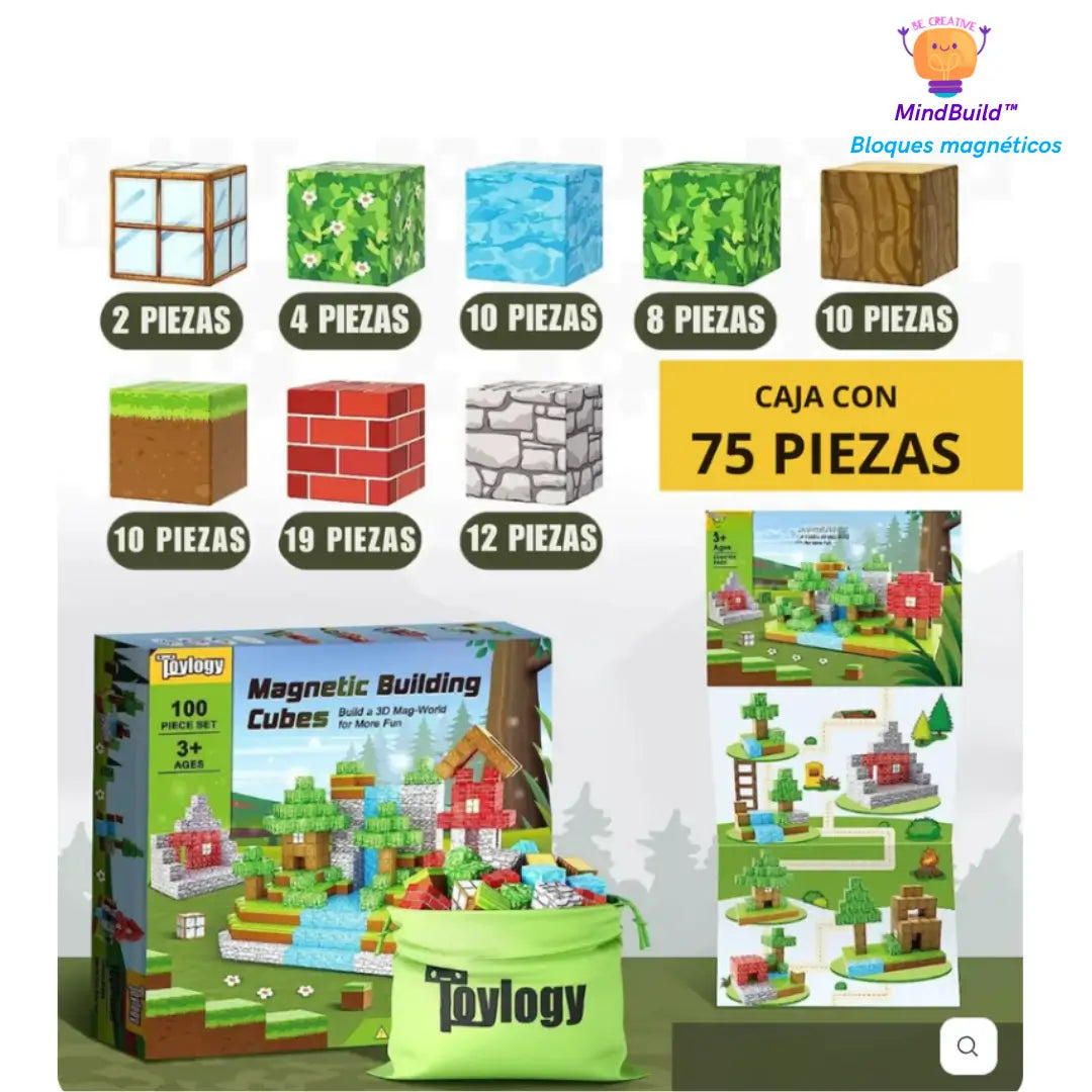 MindBuild™ Bloques Magnéticos - El juego que entretiene a tus hijos sin pantallas
