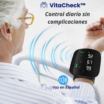VitaCheck™ - Monitor de Presión arterial con voz en Español y Pantalla LED Táctil