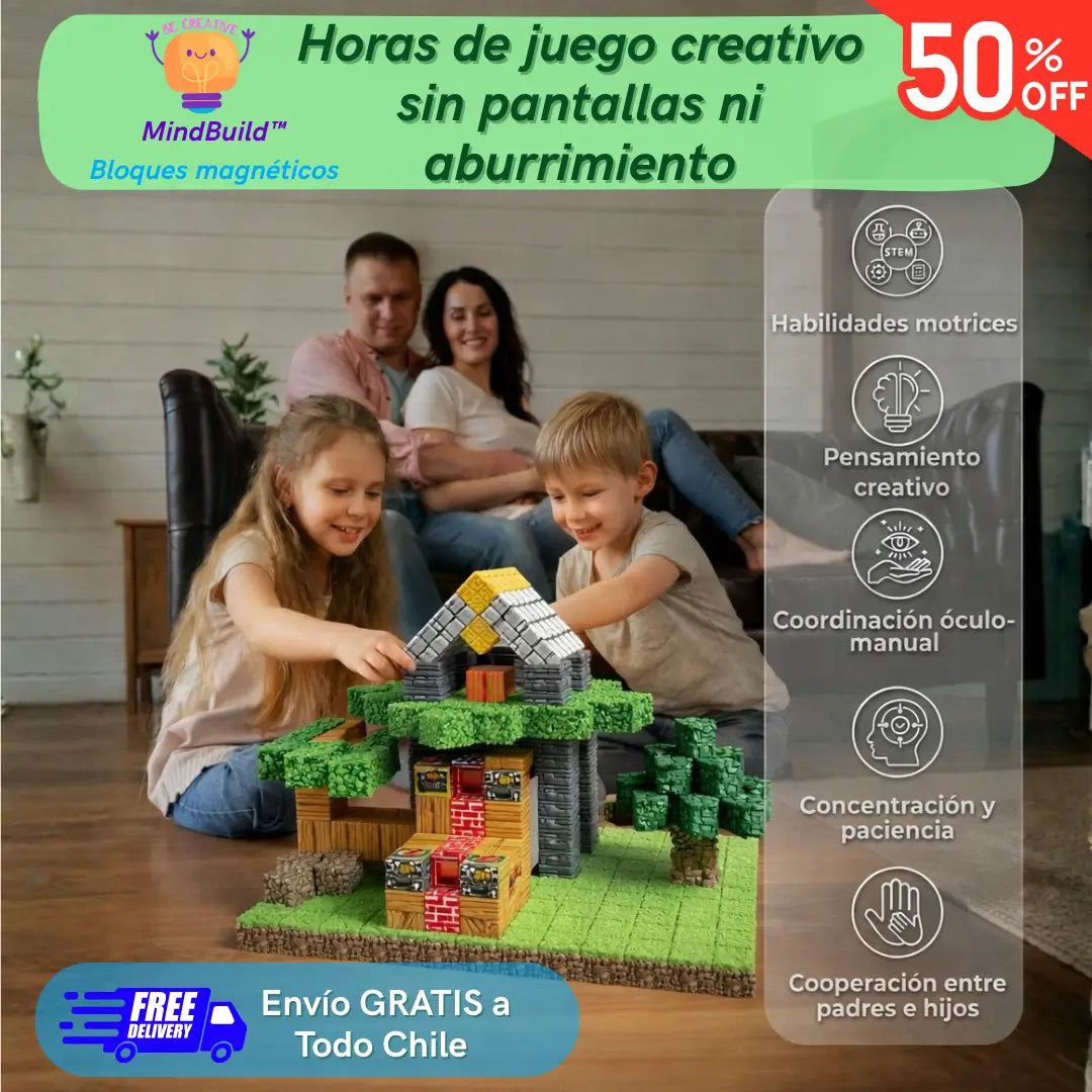 MindBuild™ Bloques Magnéticos - El juego que entretiene a tus hijos sin pantallas