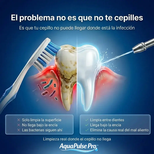 AquaPulse Pro™ - Dientes limpios donde el cepillo no llega