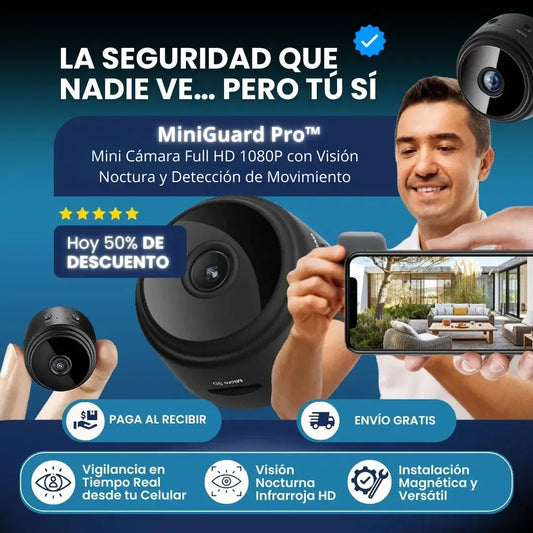 MiniGuard Pro™ – Cámara Full HD mini - Vigilancia discreta desde tu celular