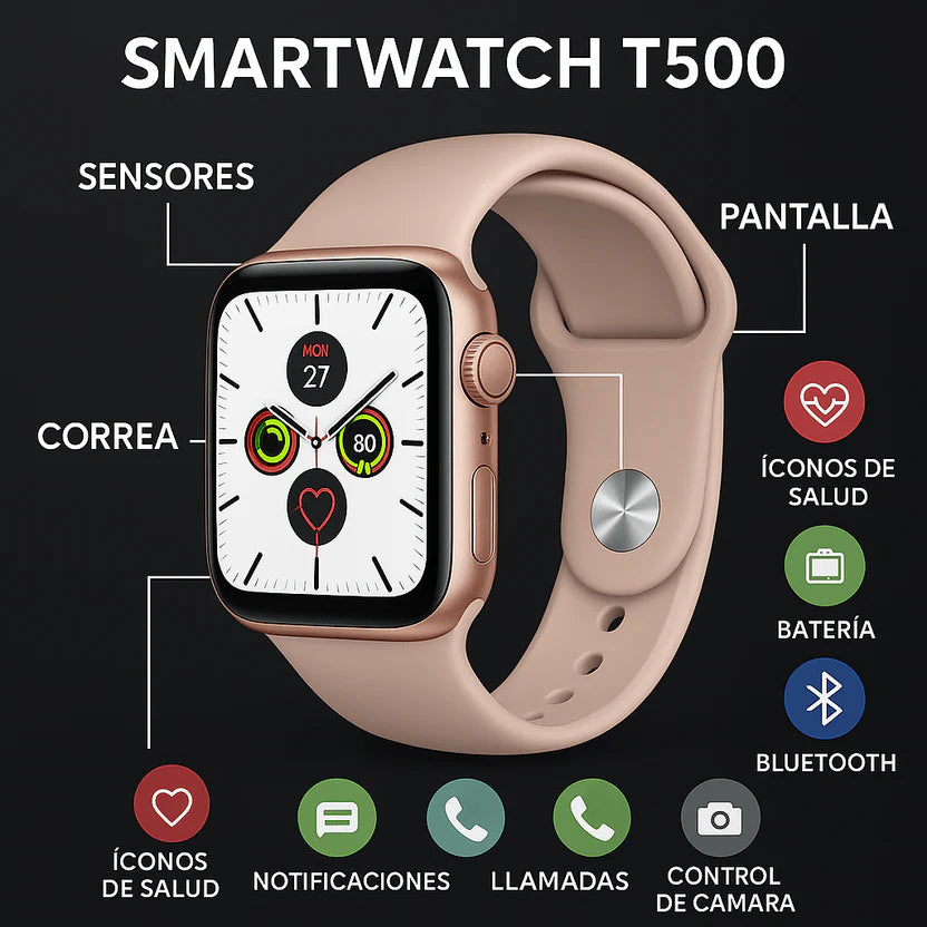 Reloj Smartwatch T500 ULTRA - Tecnología simple y útil para el día a día.
